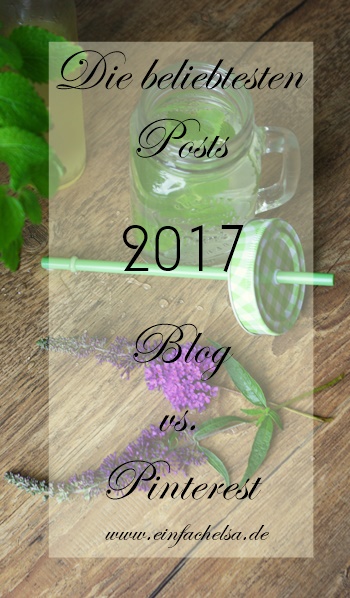 Blogposts-Übersicht ... Beliebteste Beiträge 2017 Blog vs. Pinterest