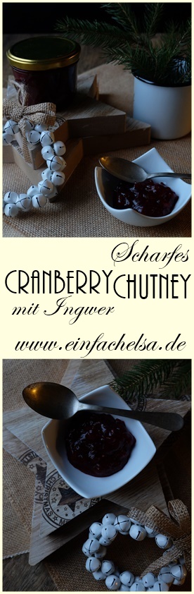 Cranberry Chutney mit Ingwer und Chili - perfekt zum Weihnachtsessen
