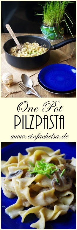 Schnelle und einfache Pilzpasta mit Champignons als Feierabendrezept #pilze #pasta #feierabendrezept