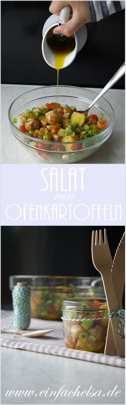 Einfacher und schneller Salat von Ofenkartoffeln - perfekt für das Picknick und auch zur Resteverwertung